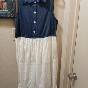 Stylish Blue and White Kids Dress